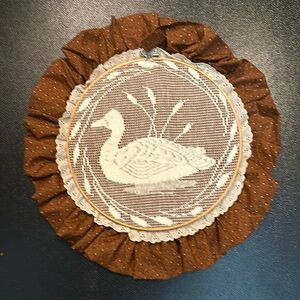Handmade Vintage Lace Duck Wall Hanging